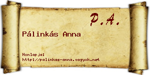 Pálinkás Anna névjegykártya
