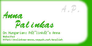 anna palinkas business card